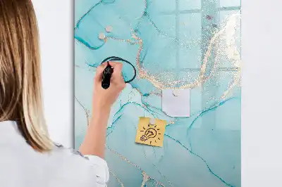 Tablă magnetică de scris cu aspect de marmură decorativă