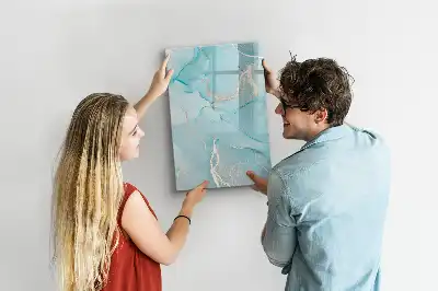 Tablă magnetică de scris cu aspect de marmură decorativă