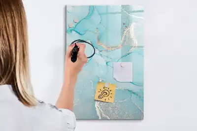 Tablă magnetică de scris cu aspect de marmură decorativă