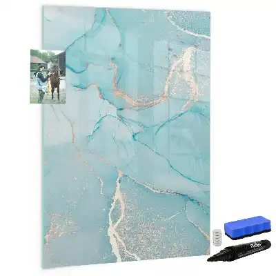 Tablă magnetică de scris cu aspect de marmură decorativă
