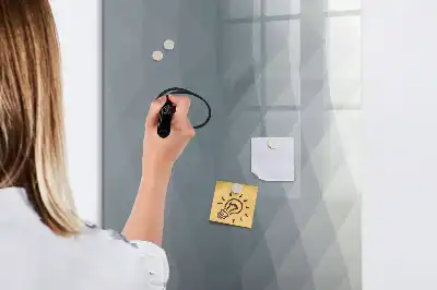 Tablă magnetică de scris cu model de valuri în nuanțe de gri