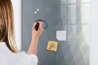 Tablă magnetică de scris cu model de valuri în nuanțe de gri