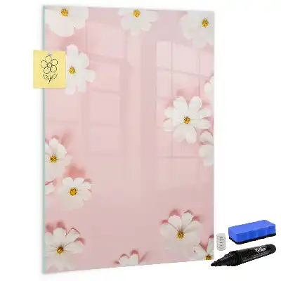 Tablă magnetică de scris cu model flori
