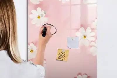 Tablă magnetică de scris cu model flori