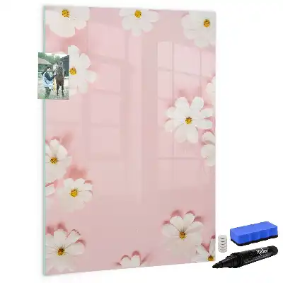Tablă magnetică de scris cu model flori