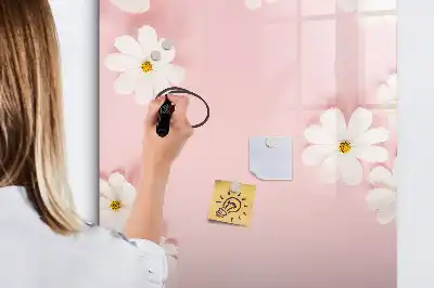 Tablă magnetică de scris cu model flori