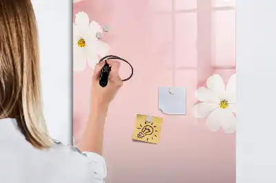 Tablă magnetică de scris cu model flori