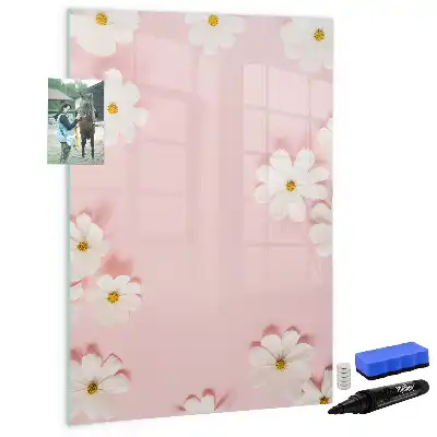 Tablă magnetică de scris cu model flori