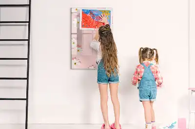 Tablă magnetică de scris cu model flori