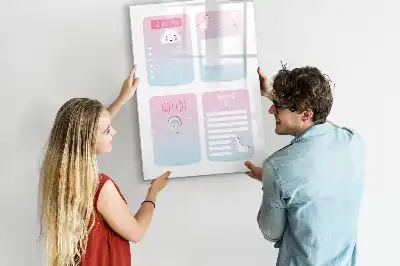 Tablă magnetică de scris cu model inorog