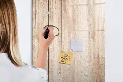 Tablă cu marker din scânduri de lemn deschis la culoare
