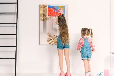 Tablă magnetică de scris cu model de frunze aurii