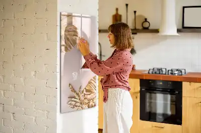 Tablă magnetică de scris cu model de frunze aurii