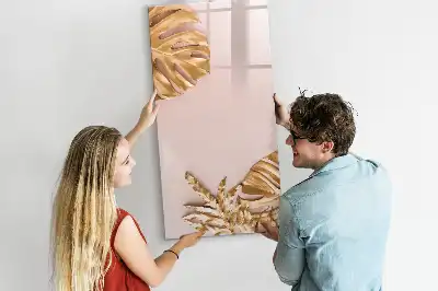 Tablă magnetică de scris cu model de frunze aurii