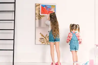 Tablă magnetică de scris cu model de frunze aurii