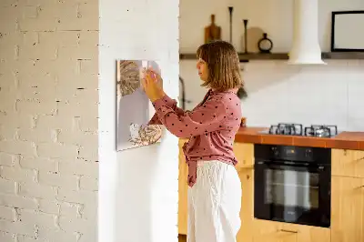 Tablă magnetică de scris cu model de frunze aurii