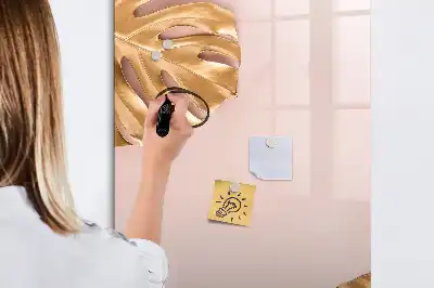 Tablă magnetică de scris cu model de frunze aurii