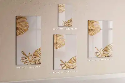 Tablă magnetică de scris cu model de frunze aurii