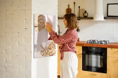 Tablă magnetică de scris cu model de frunze aurii