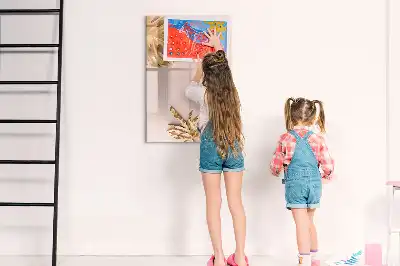 Tablă magnetică de scris cu model de frunze aurii