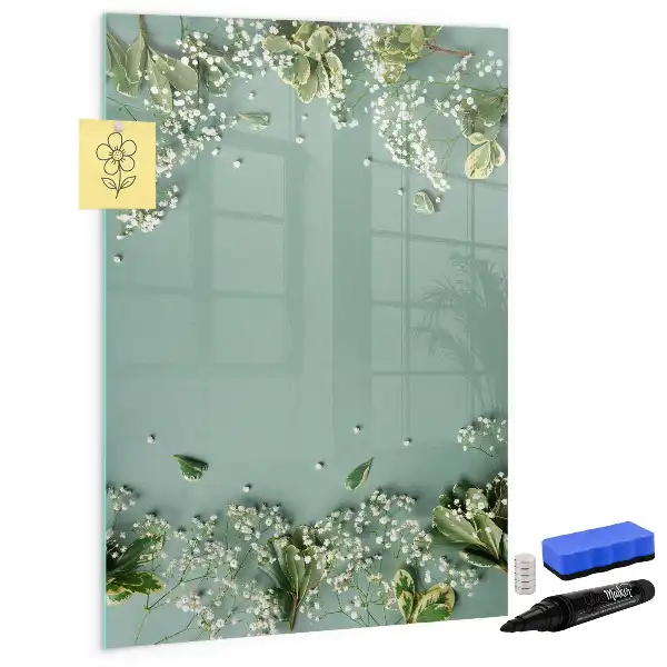 Tablă cu marker cu model flori de floarea-miresei