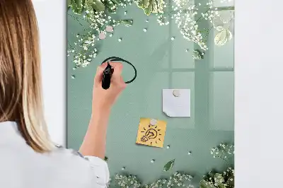 Tablă cu marker cu model flori de floarea-miresei