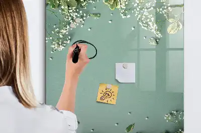Tablă cu marker cu model flori de floarea-miresei