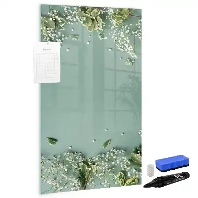 Tablă cu marker cu model flori de floarea-miresei