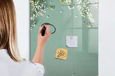 Tablă cu marker cu model flori de floarea-miresei