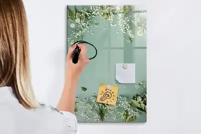 Tablă cu marker cu model flori de floarea-miresei