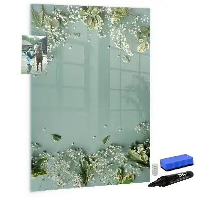 Tablă cu marker cu model flori de floarea-miresei