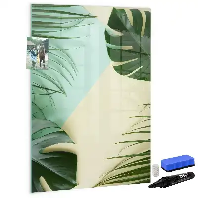 Tablă magnetică pentru scris model cu frunze de monstera tropicală