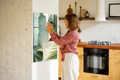 Tablă magnetică pentru scris model cu frunze de monstera tropicală