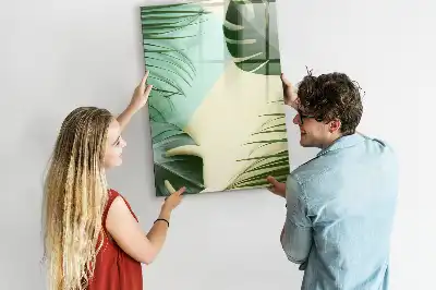 Tablă magnetică pentru scris model cu frunze de monstera tropicală