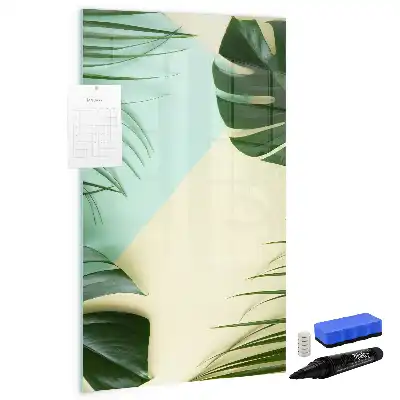 Tablă magnetică pentru scris model cu frunze de monstera tropicală