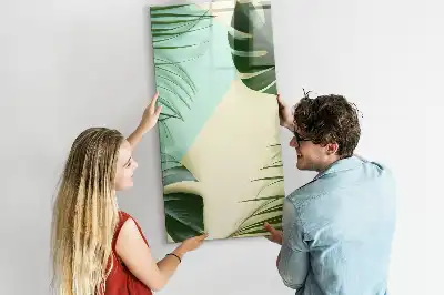 Tablă magnetică pentru scris model cu frunze de monstera tropicală