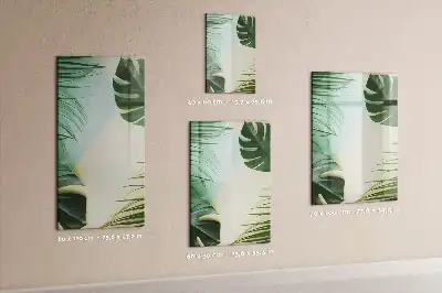 Tablă magnetică pentru scris model cu frunze de monstera tropicală