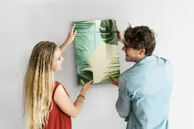 Tablă magnetică pentru scris model cu frunze de monstera tropicală