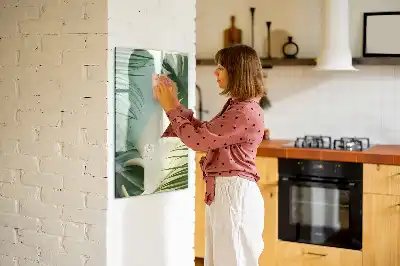 Tablă magnetică pentru scris model cu frunze de monstera tropicală