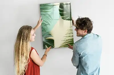 Tablă magnetică pentru scris model cu frunze de monstera tropicală