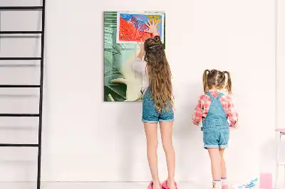Tablă magnetică pentru scris model cu frunze de monstera tropicală