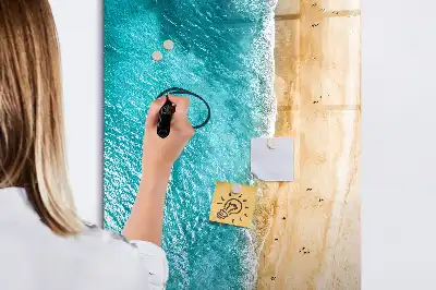 Tablă cu marker cu imprimeu plajă marină