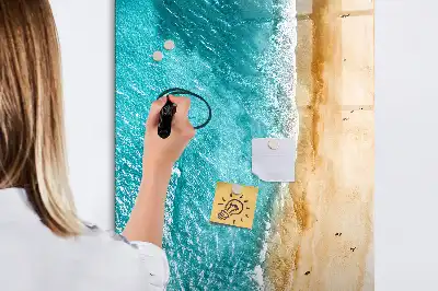Tablă cu marker cu imprimeu plajă marină