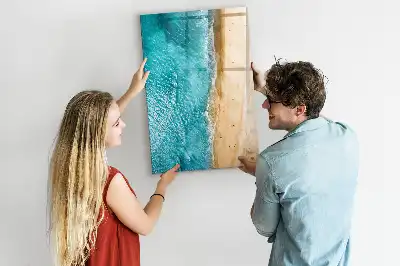 Tablă cu marker cu imprimeu plajă marină