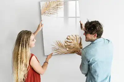 Tablă magnetică de scris cu model de frunze aurii
