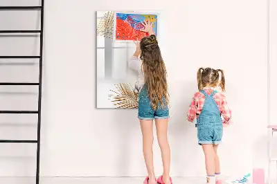 Tablă magnetică de scris cu model de frunze aurii
