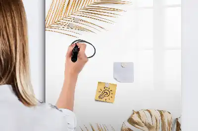 Tablă magnetică de scris cu model de frunze aurii