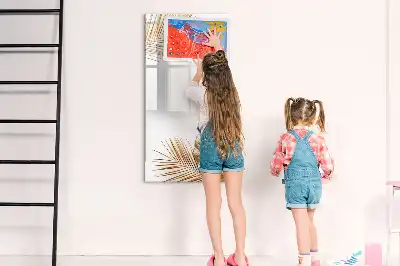 Tablă magnetică de scris cu model de frunze aurii