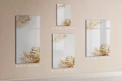 Tablă magnetică de scris cu model de frunze aurii