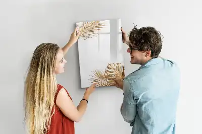 Tablă magnetică de scris cu model de frunze aurii